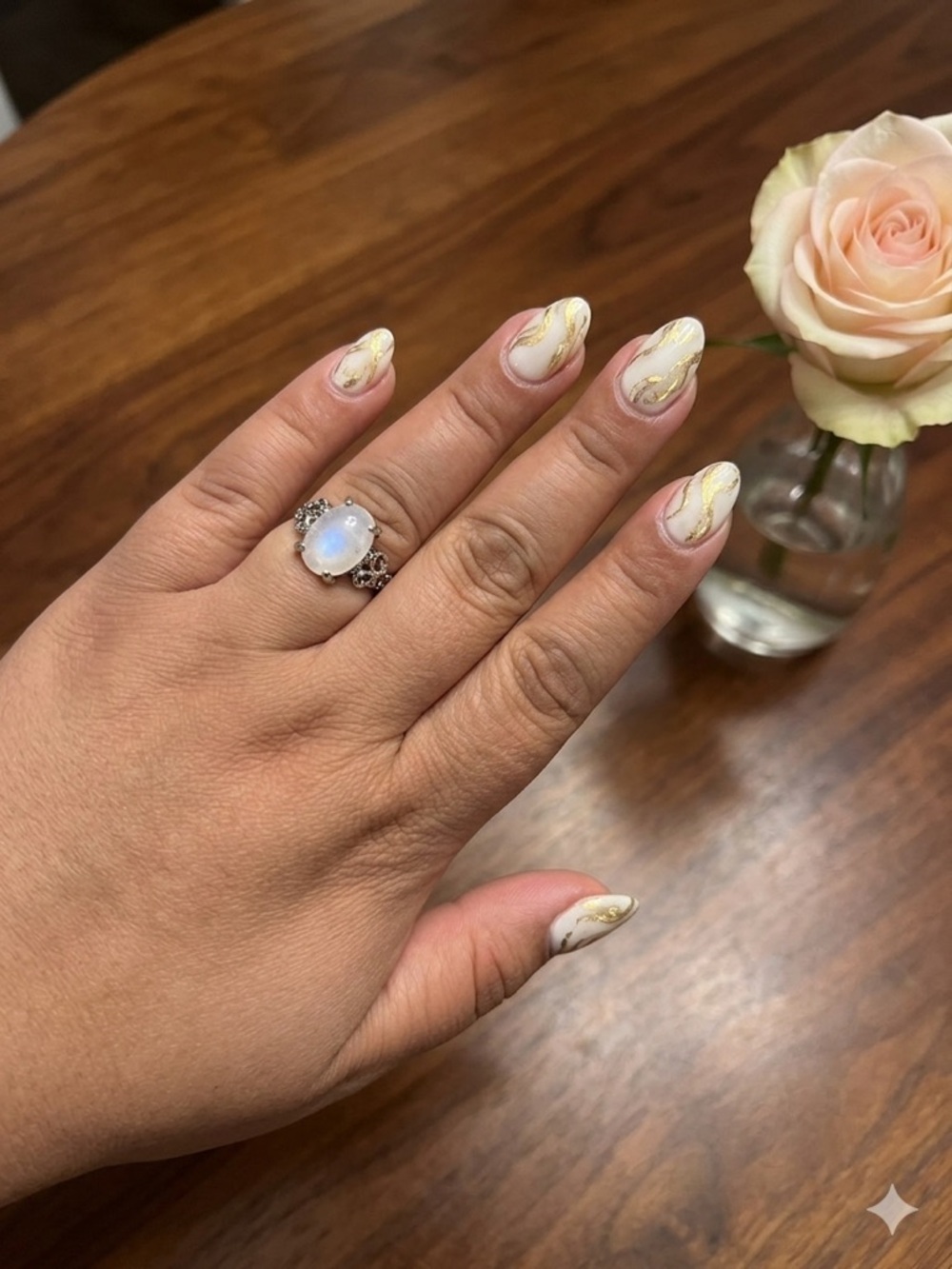 Size 9 moonstone gemstone ring